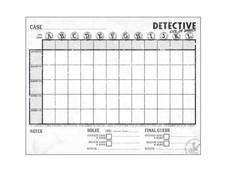 Detective: City of Angels – Investigation Sheets Fashion