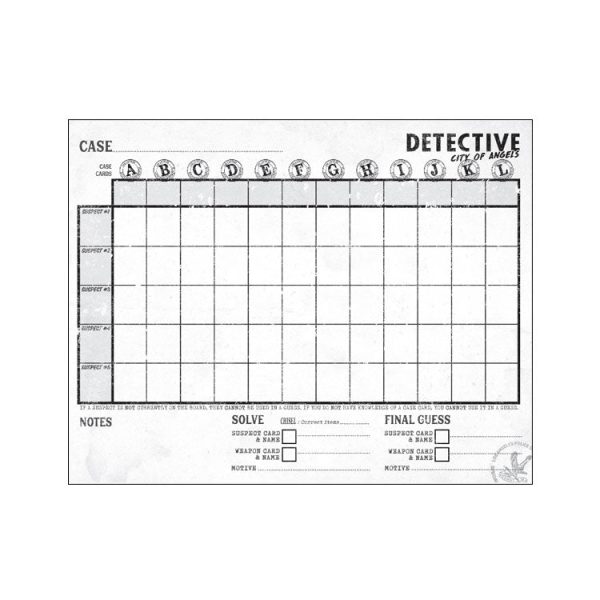 Detective: City of Angels – Investigation Sheets Fashion